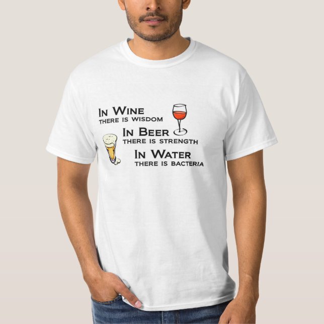 Wein-und Bier-Liebhaber-T - Shirt-Spaß T-Shirt (Vorderseite)