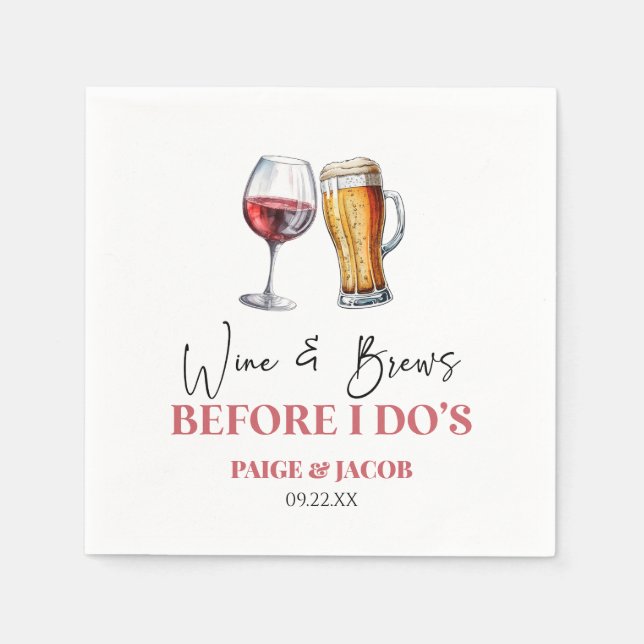 Wein und Biere Vor dem Ich Tuns Probedinner Serviette (Vorderseite)