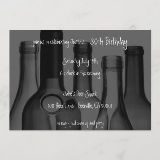 Wein-und Bierflasche-Geburtstags-Party Einladungen