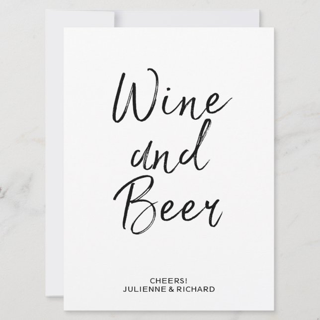 Wein- und Bierunterschrift | Stilvolle Handschrift (Vorderseite)