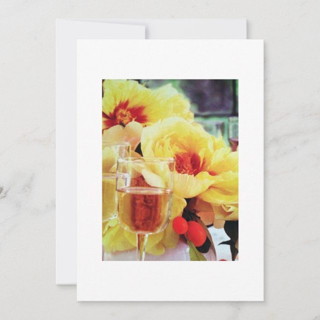 WEIN UND BLUME EINLADUNG (Vorderseite)