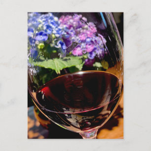 Wein und Blume Postkarte