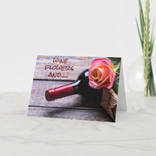 WEIN UND BLUME SOWIE "SIE" UND "ICH" KARTE