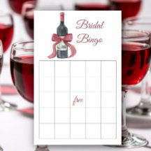 Wein- und Bogen- Brautparty-Bingo-Spiel