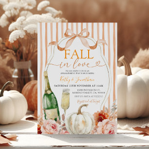 Wein und Bow Fall in Liebe Pumpkin Verlobung Einladung