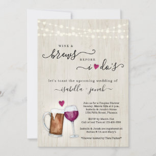 Wein und Brötchen bevor ich Paare Brautparty Einladung