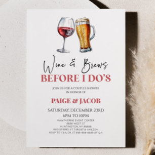 Wein und Brühe bevor ich Bier Paare Dusche Einladung