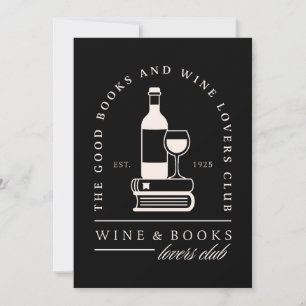 Wein- und Bücherliebhaber lesen Mädchen-Abend-Part Einladung