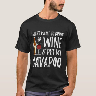 Wein und Cavapoo Shirt für Cavapoo Dog