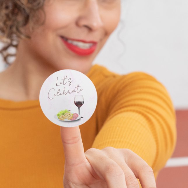 Wein- und Charcuterie-Engagement-Party Runder Aufkleber (Von Creator hochgeladen)