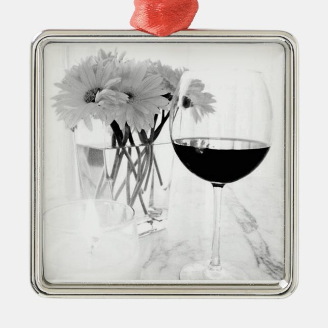 WEIN- UND COCKTAIL-LOVER-ORNATION SILBERNES ORNAMENT (Vorne)