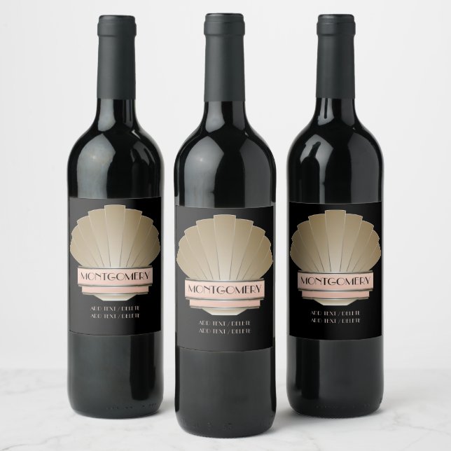 Wein und glänzende Weinflaschen Weinetikett (Flaschen)