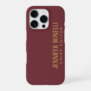 Wein- und Goldfarbenes professionelles modernes sc iPhone 16 Pro Hülle