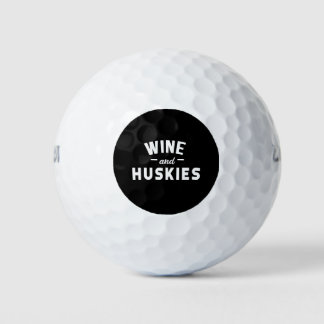 Wein und Huskies Golfball