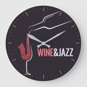 Wein und Jazz Große Wanduhr
