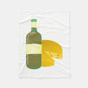 Wein und Käse Fleecedecke
