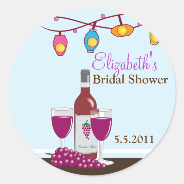 Wein und Käse - individuell anpassbare Gefälligkei Runder Aufkleber (Vorderseite)