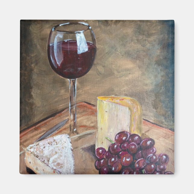 Wein und Käse Magnet (Vorne)