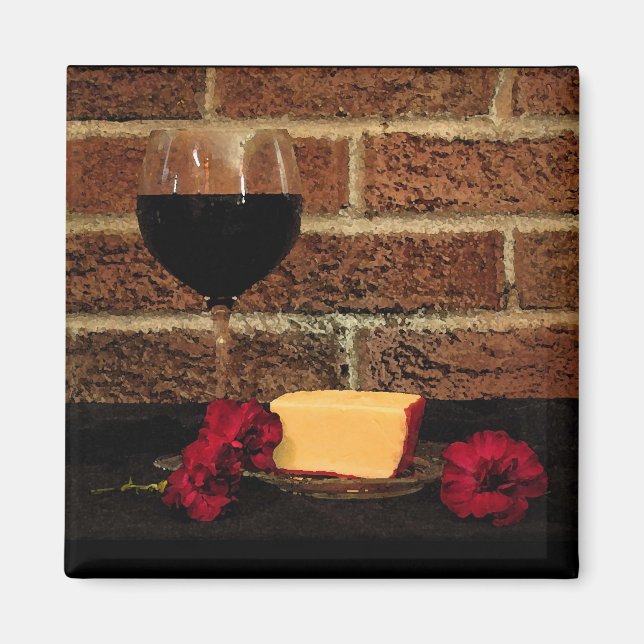 Wein und Käse Magnet (Vorne)