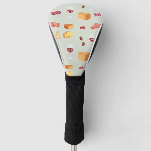 Wein- und Käse-Muster Golf Headcover (Vorderseite)
