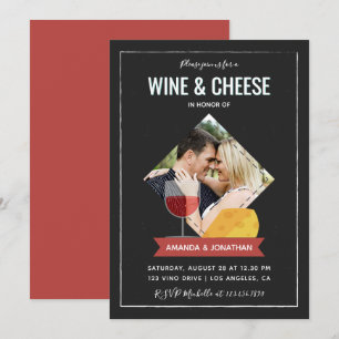 Wein- und Käse-Paar-Brautparty/Verlobungseinladung Einladung