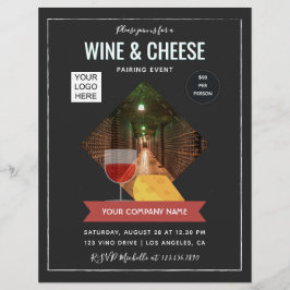 Wein und Käse Pairing Event hinzufügen Foto und Lo Flyer