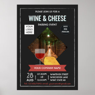 Wein und Käse Pairing Event hinzufügen Foto und Lo Poster