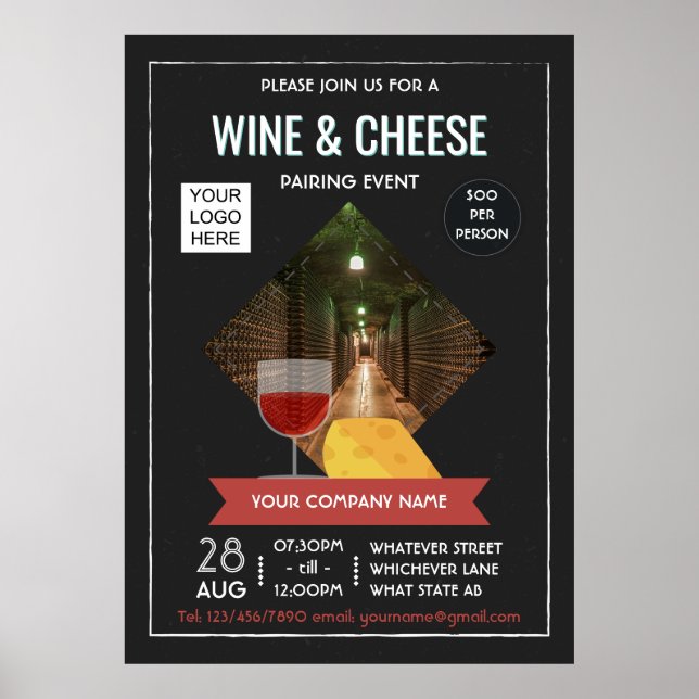 Wein und Käse Pairing Event hinzufügen Foto und Lo Poster (Vorne)
