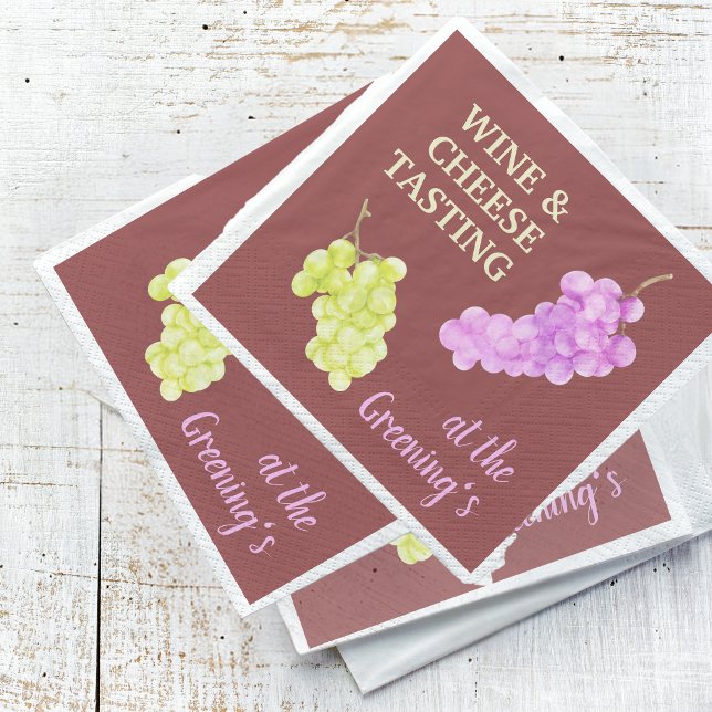 Wein und Käse Party Getränke PapierNapkin Serviette (Von Creator hochgeladen)