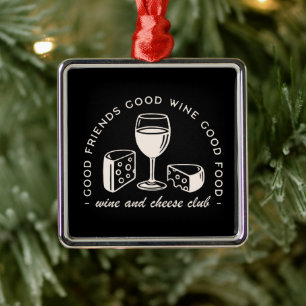 Wein und Käse Party Nacht lustig Schwarz Ornament Aus Metall