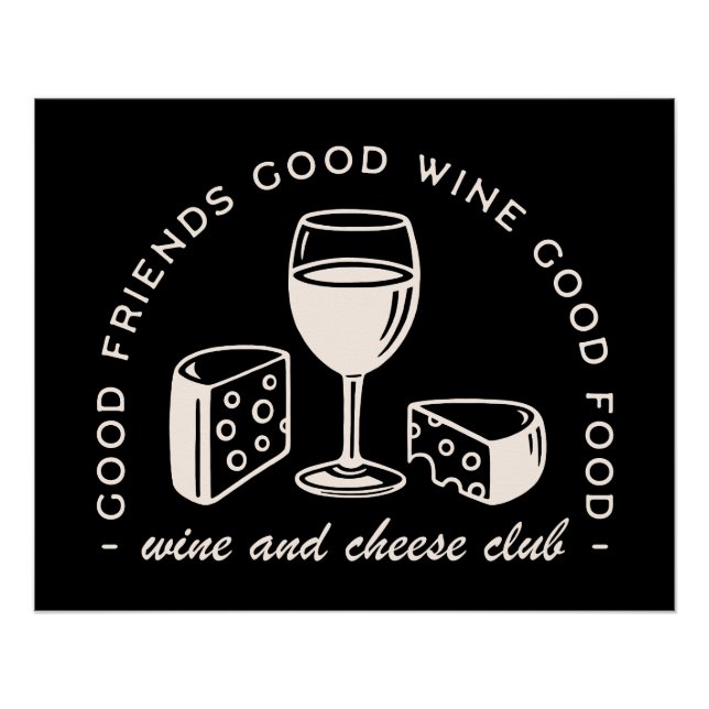 Wein und Käse Party Poster (Vorderseite)