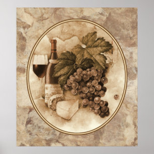 Wein und Käse Poster