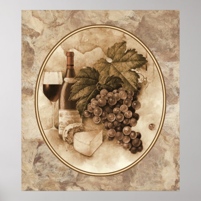 Wein und Käse Poster (Vorne)