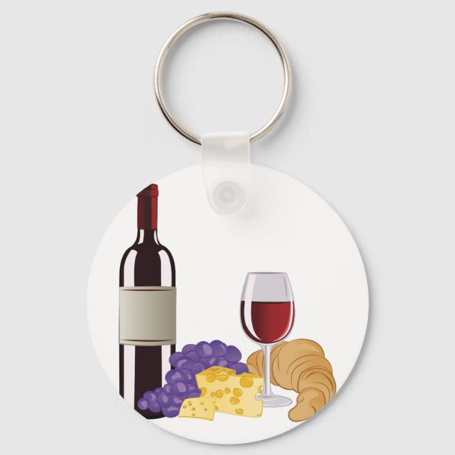 Wein und Käse Schlüsselanhänger (Vorderseite)