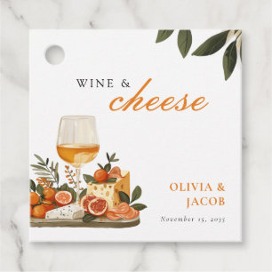 Wein- und Käse-Verlobungsfeier Geschenkanhänger