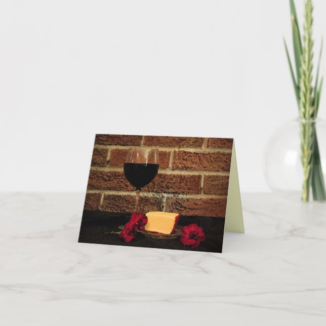 Wein und Käse Vielen Dank Dankeskarte (Vorderseite)