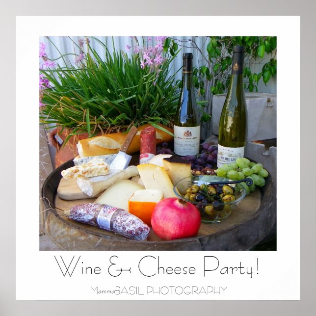 Wein- und Käseparty-Plakat! Poster (Vorne)
