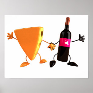 Wein- und Käseposter Poster