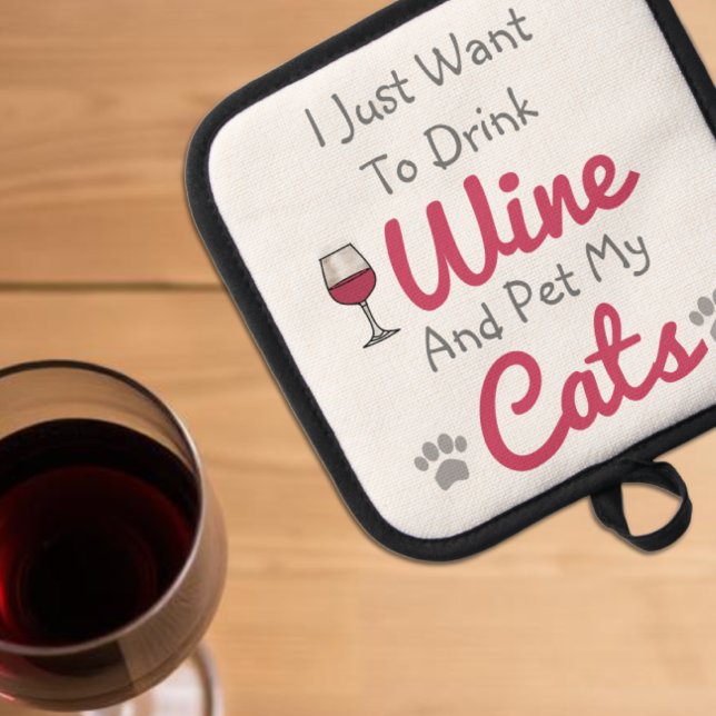Wein und Katzen Topflappen (Von Creator hochgeladen)