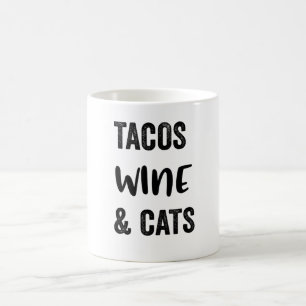 Wein und Katzen von Tacos Kaffeetasse