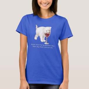 Wein- und Katzenliebhaber-Zitat T-Shirt