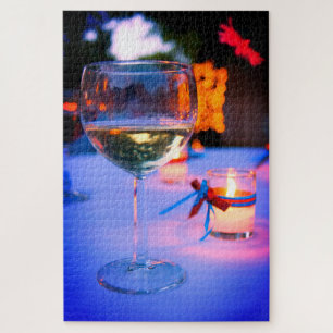 Wein und Kerze Puzzle