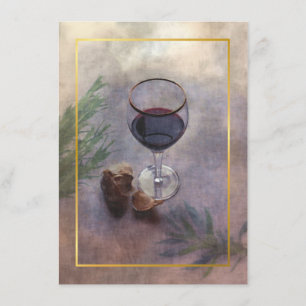 Wein- und Knoblauchabendesseneinladung Einladung