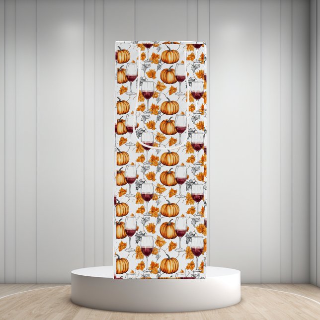 Wein und Kürbisgewässer Herbst Geschenktüte Für Weinflaschen (Von Creator hochgeladen)