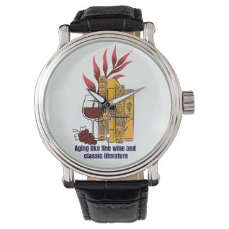 Wein und Literatur Armbanduhr