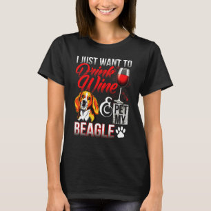 Wein und Pet meinen Beagle T-Shirt
