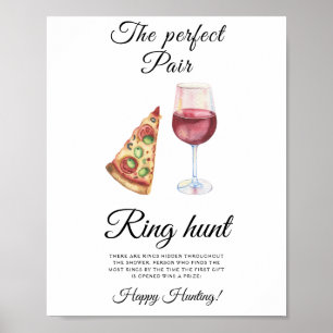 Wein- und Pizza-Junggesellinnenabschied Ring-Suchs Poster