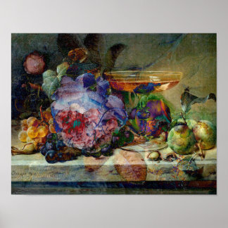 Wein und Rose - Farbstoff Poster