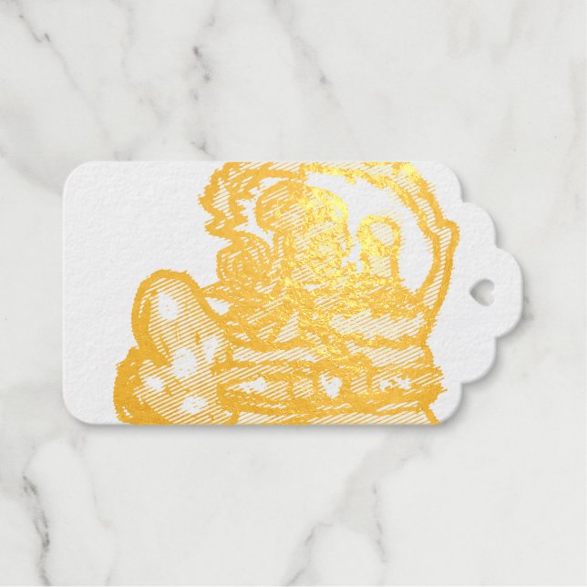 Wein und Rose Geschenkanhänger (Vorderseite (Horizontal))