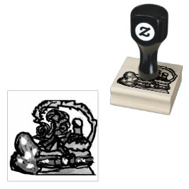 Wein und Rose Gummistempel